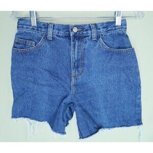 Vintage Watch LA Denim Hipster Bermuda Length Raw Hem Womens Junior Size 9-10